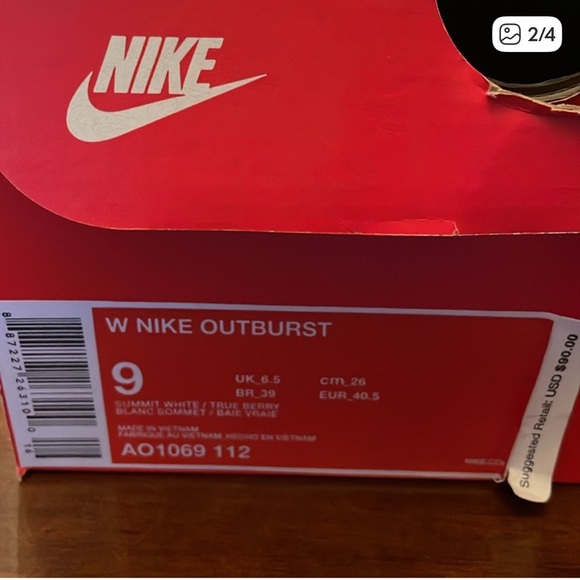 Nike Outburst Women's Sneakers - Summit White and Blueberry - Picture 1 of 2